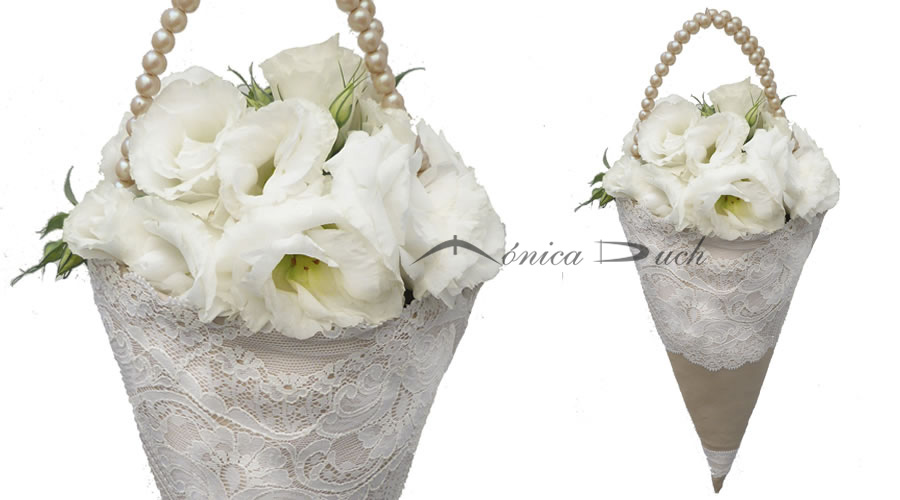 Floral Bag White Nude